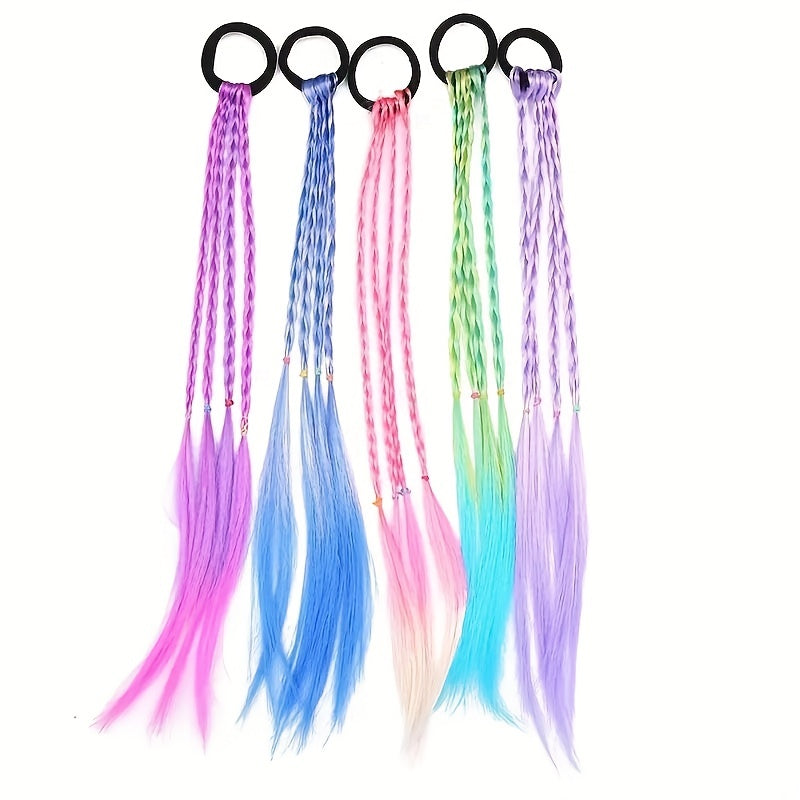 Colorful Braided Wig Hair Extensions Halloween Decoration Props