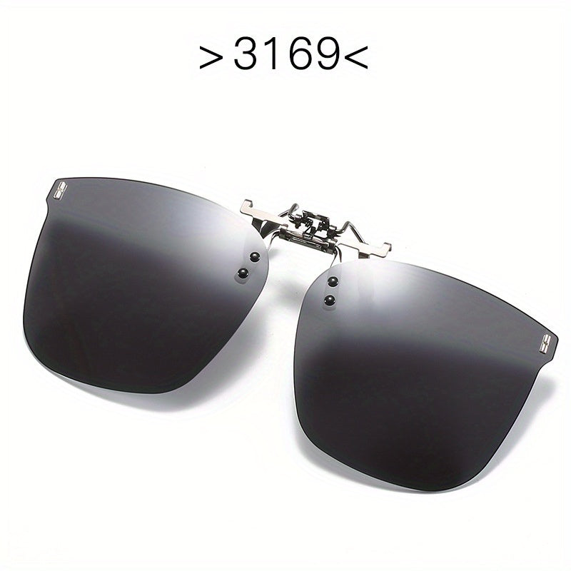 Men's Clip on Flip Up Polarizing Sunglasses Driving Glasses