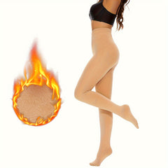 Plush Lined Tights Opaque High Waist Thermal Leggings