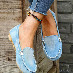 Women's Denim Flat Shoes Soft Sole Outdoor Walking Loafers