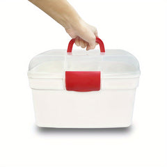 Portable Tool Storage Box With Lid & Handles, Plastic Screw Box