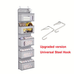 5 Tier Door Hanging Organizer with Clear Window & Steel Hook Hanger