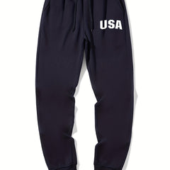 Letter Print Graphic Drawstring Joggers Men's Sweatpants