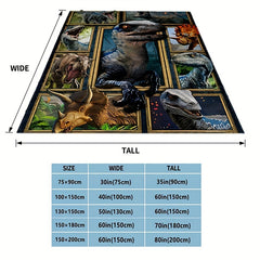 Dinosaur Print Flannel Blanket Soft Throw Blanket for Travel Sofa Bed