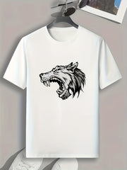Fierce Wolf Comics Print Men's Comfy T-shirt for Outdoor Summer