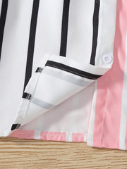 Girls Striped Shirt Dress Kids Summer Clothes
