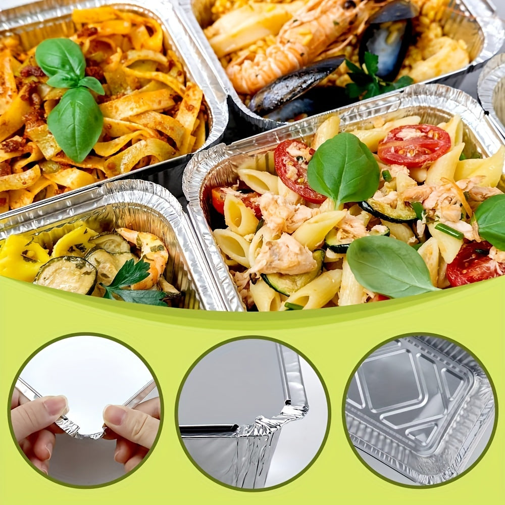 Aluminum Foil Pans with Clear Lids, 5.58 KG, 50 Sets
