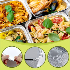 Aluminum Foil Pans with Clear Lids, 5.58 KG, 50 Sets