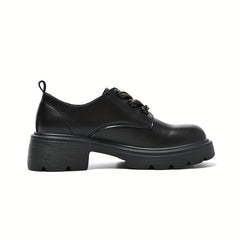 Comfortable Chunky Heel Oxfords Lace Up Shoes Women's Walking Shoes