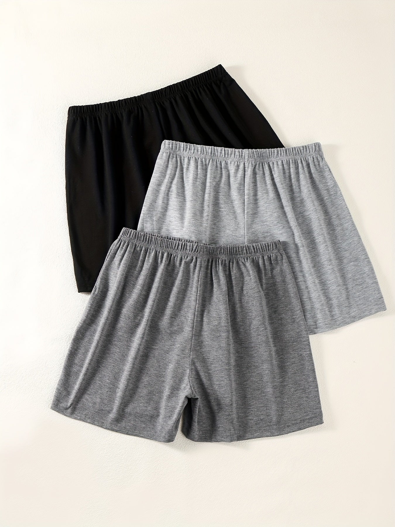 3pcs Solid Biker Shorts for Women Spring & Summer