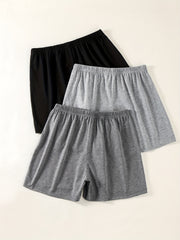 3pcs Solid Biker Shorts for Women Spring & Summer