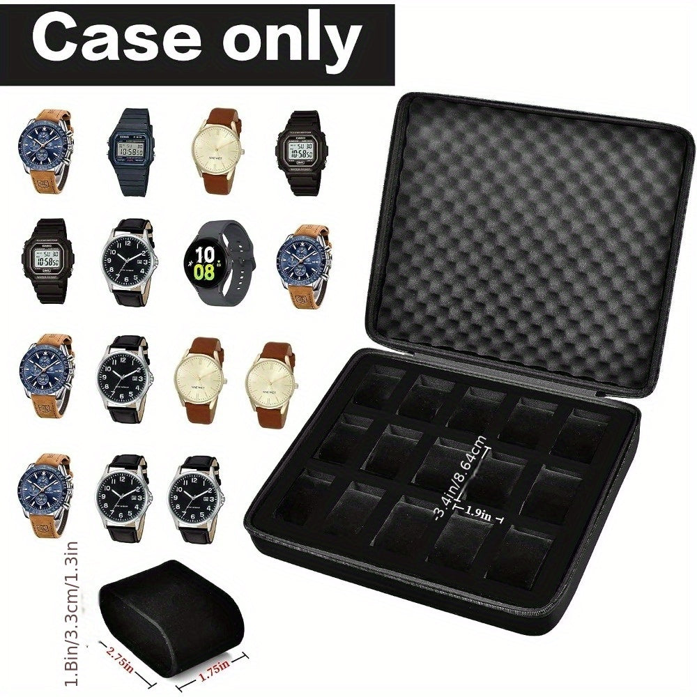 10 Slots Watch Box Organizer Men Watch Display Storage Case - Fits All Wristwatc