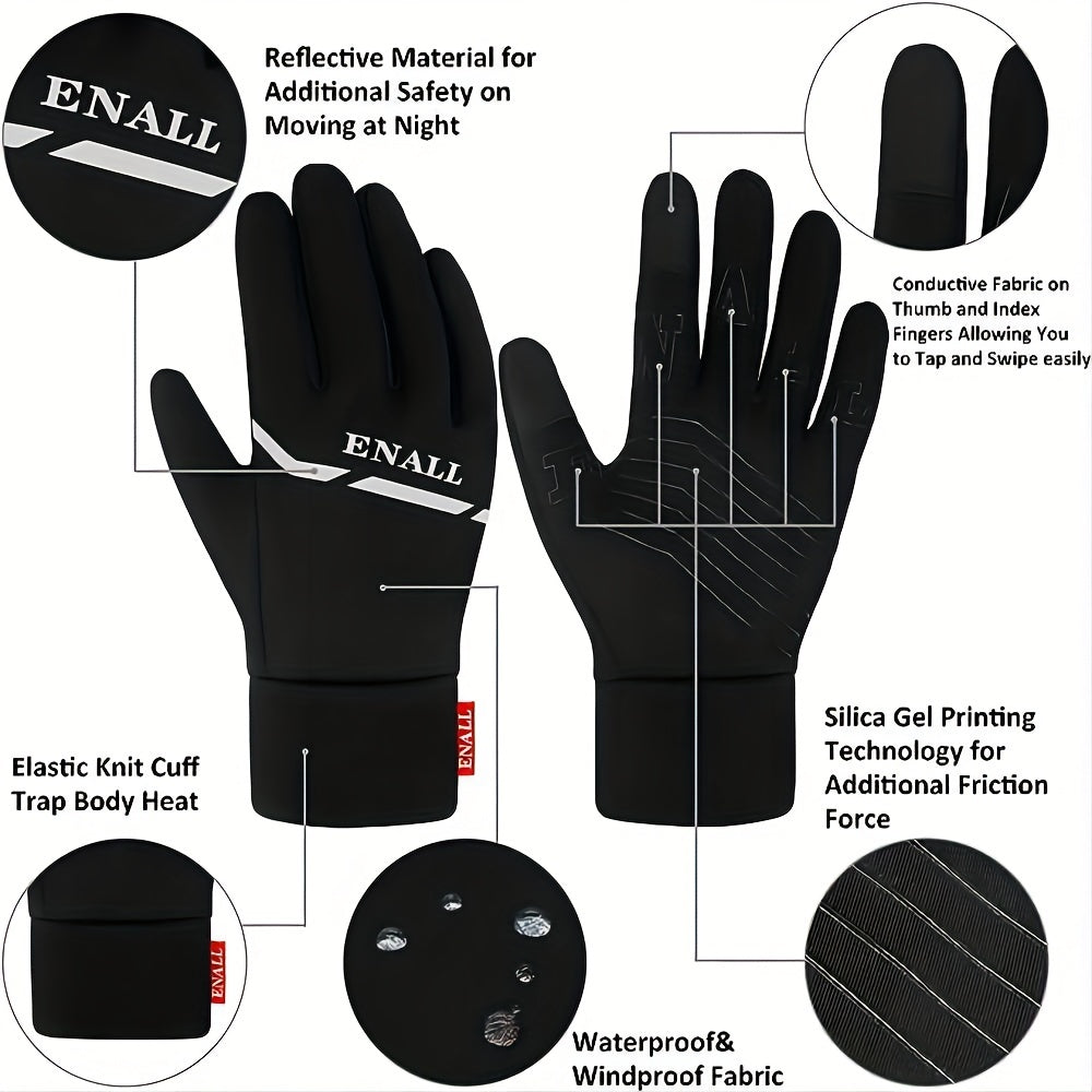 Winter Windproof Waterproof Touch Screen Gloves for Running Driving Cycling