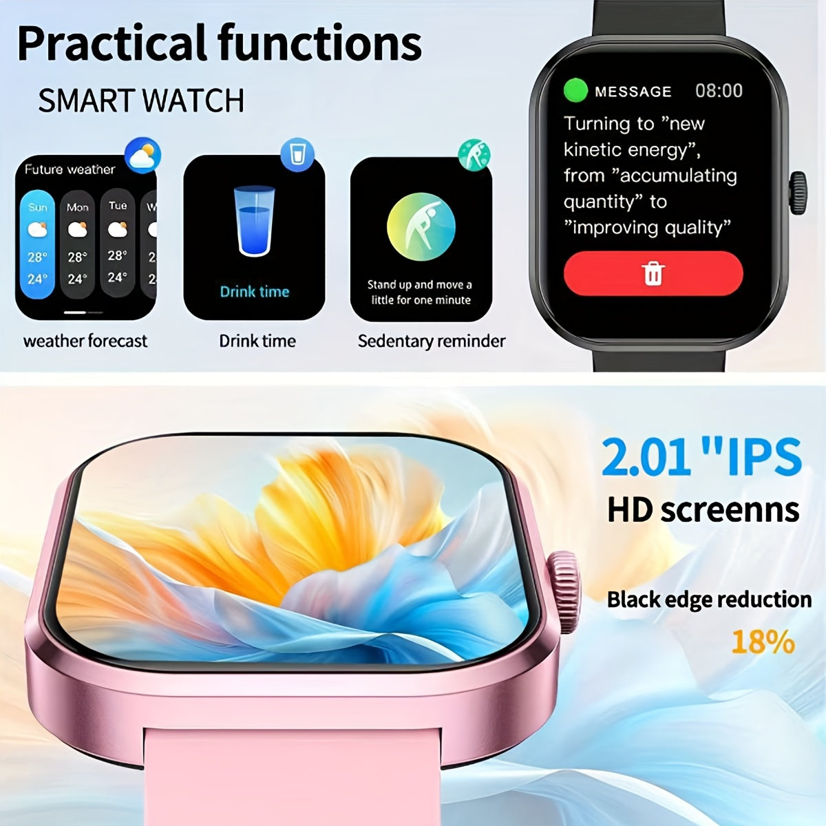 Unisex Smartwatch 4 HD Display Wireless Calling 100 Sports Modes