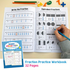 Fractions Practice Book for Ages 3-5 with Colorful Illustrations
