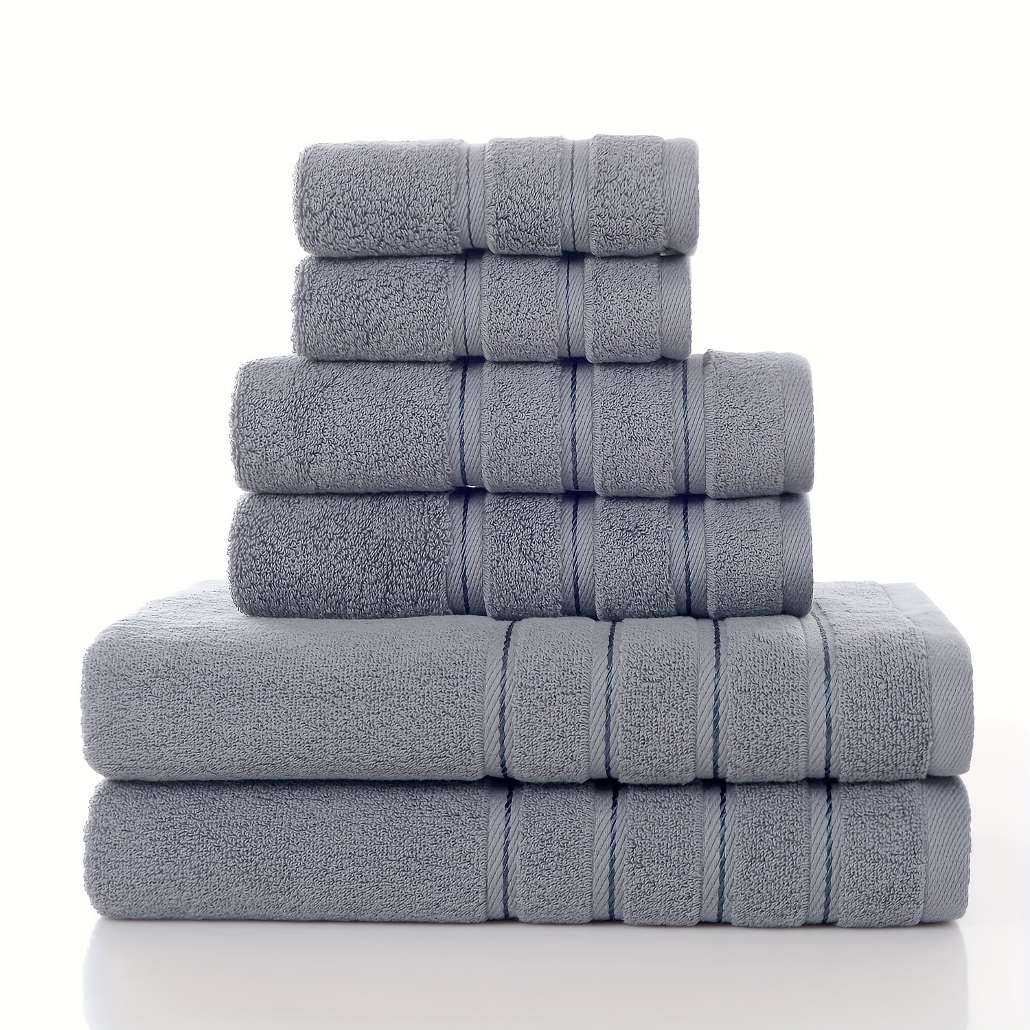 6pc Pure Cotton Towel Set for Bathroom