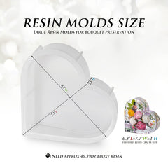 Heart Silicone Molds For Resin Casting Epoxy Flower Preservation