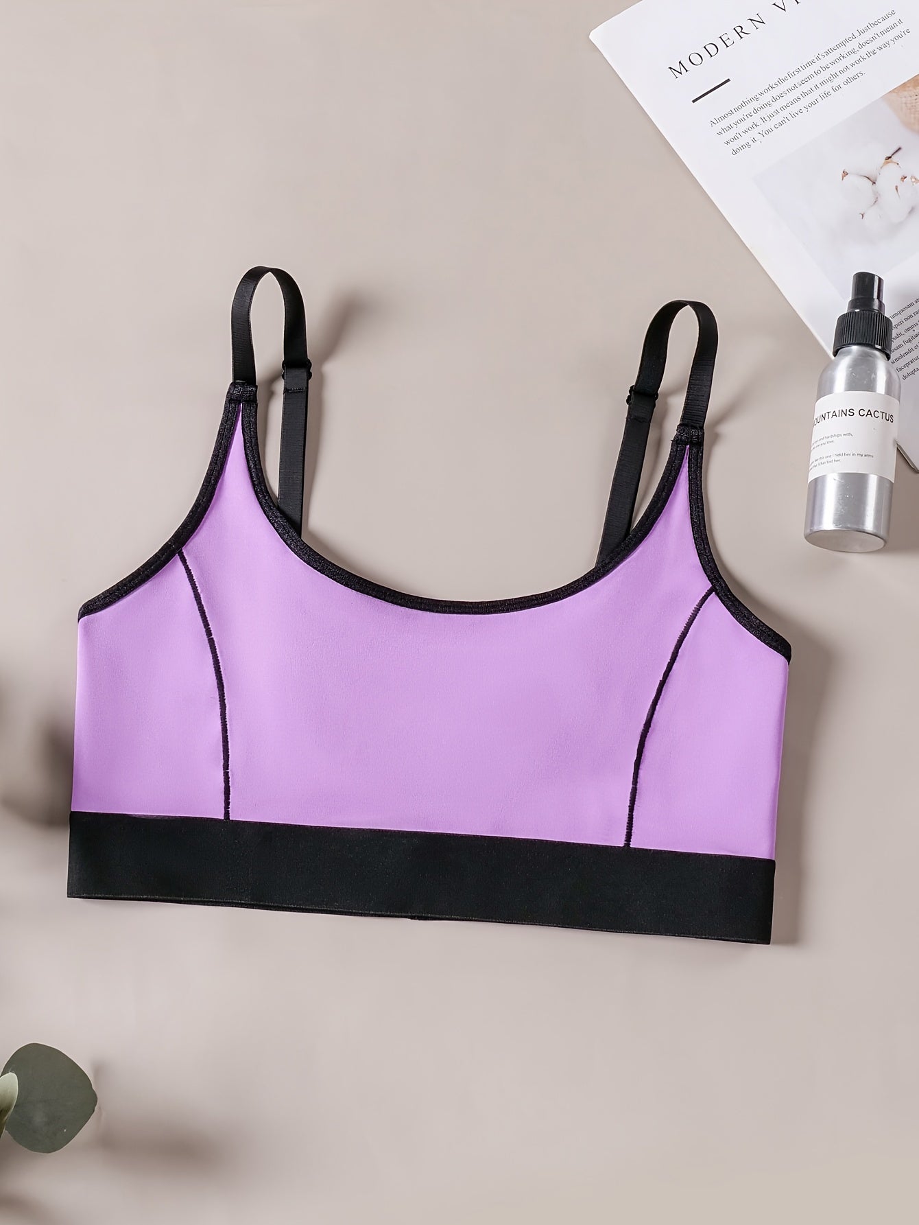 Contrast Binding Sports Bra Yoga Running Bra