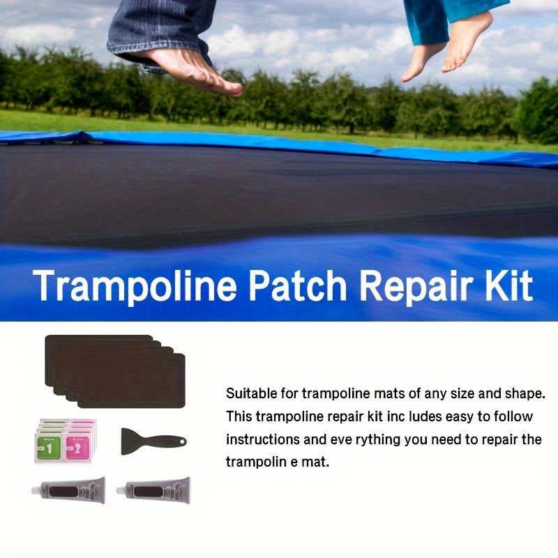 Trampoline Patch Repair Kit 10 16cmX 10 Square Patch Repair Tear Hole In Mat