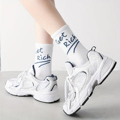 Letter Graffiti Print Socks for Women