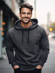 Men's Casual Hoodie Drawstring Pullover Sweatshirt