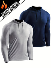 Men's Comfy Sports Hooded Compression Tee Quick Drying