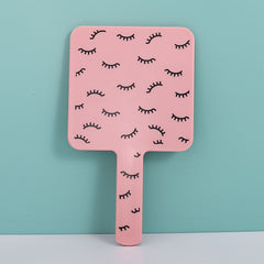 Square Handheld Beauty Mirror with Handle for Daily & Outgoing Use