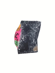 Letter Print Skinny Shorts for Women