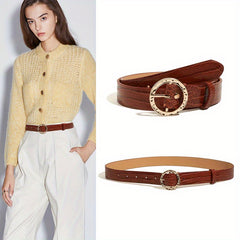 Vintage Animal Skin Pattern PU Belt for Women