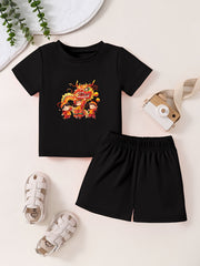 Toddler Kid 2pcs Bottoming Set Short Sleeve T shirt & Matching Shorts