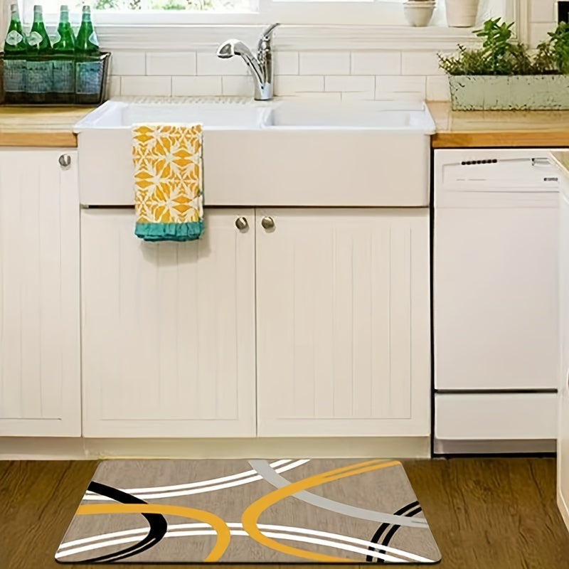 Absorbent Non Slip Kitchen Rug Stain Resistant Waterproof Mat