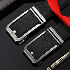 Men's Leather Belt with Automatic Buckle