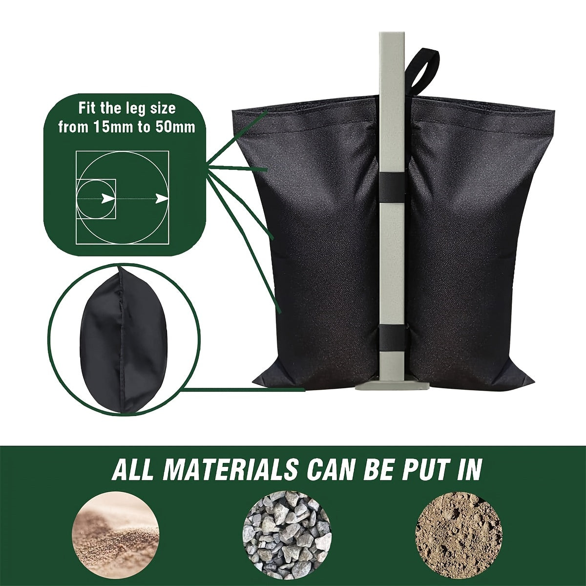 4pcs Counterweight Sandbags Canopy Umbrella Base Anti Collapse Tent Fixed Sandba