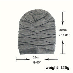 Winter Knitted Velvet Beanie Hat Warm Outdoor Pullover Cap
