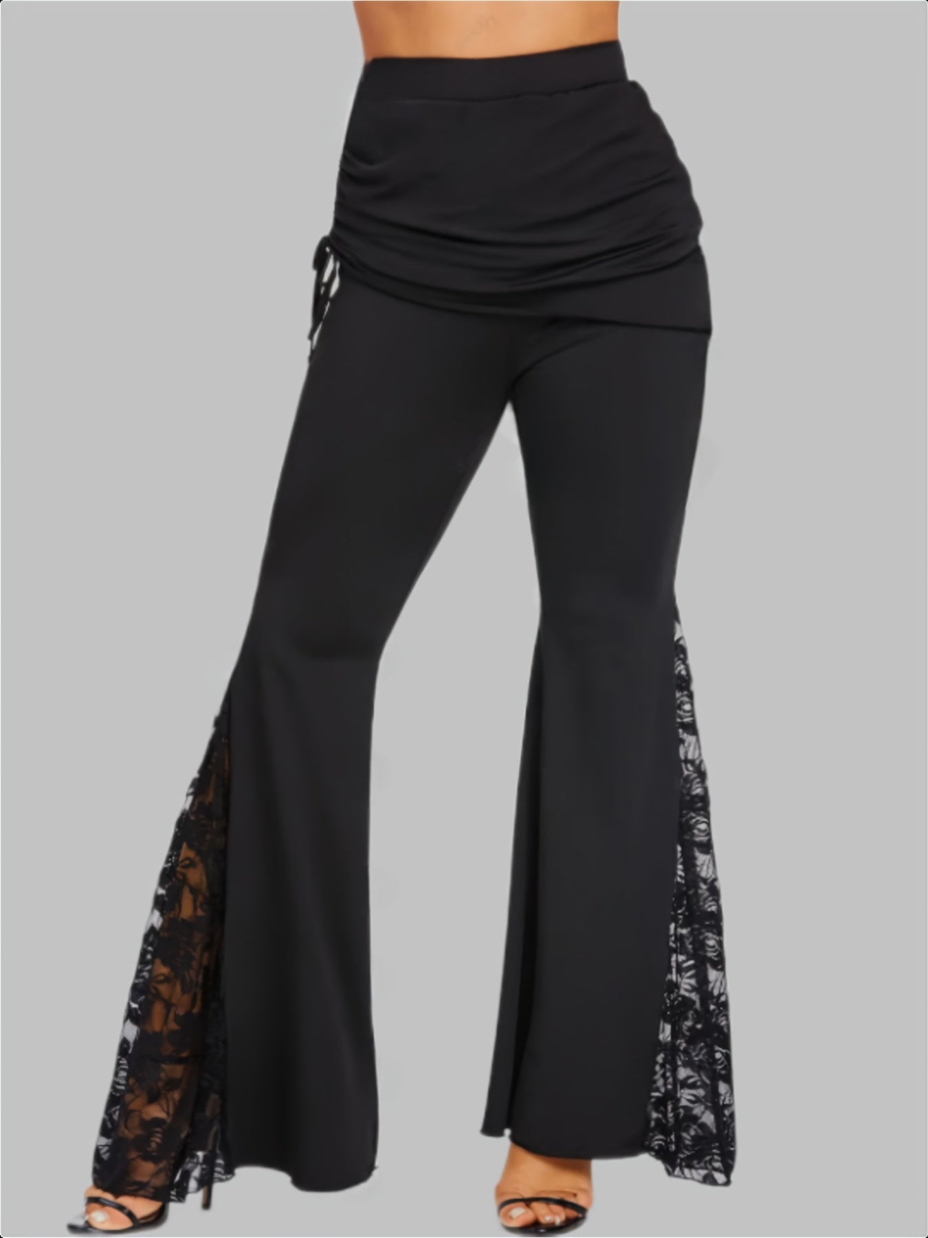 High Waist Flare Pants Casual Flare Leg Pants Women's Clothing