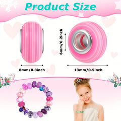 50pcs Mix European Beads Large Hole Crystal Glass Spacer Beads