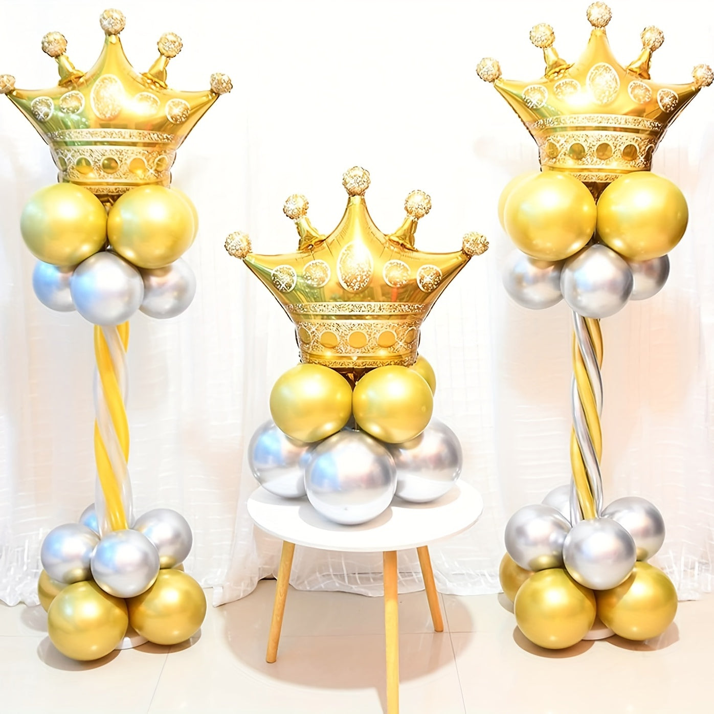 6Pcs Golden Crown Foil Balloons Birthday Party&Wedding Supplies