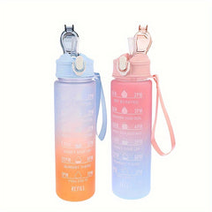 900ml Gradient Water Bottle Leakproof Flip Top Cup Fitness Travel