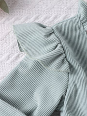 Girl's Ruffle Corduroy Tunic Dress For Party Going Out