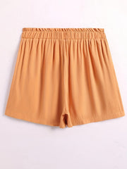 Elastic Waist Pleated Shorts Summer Casual Women's Clothing