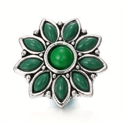18mm Alloy Flower Snap Button Jewelry with Rhinestones, DIY Bracelet Necklace