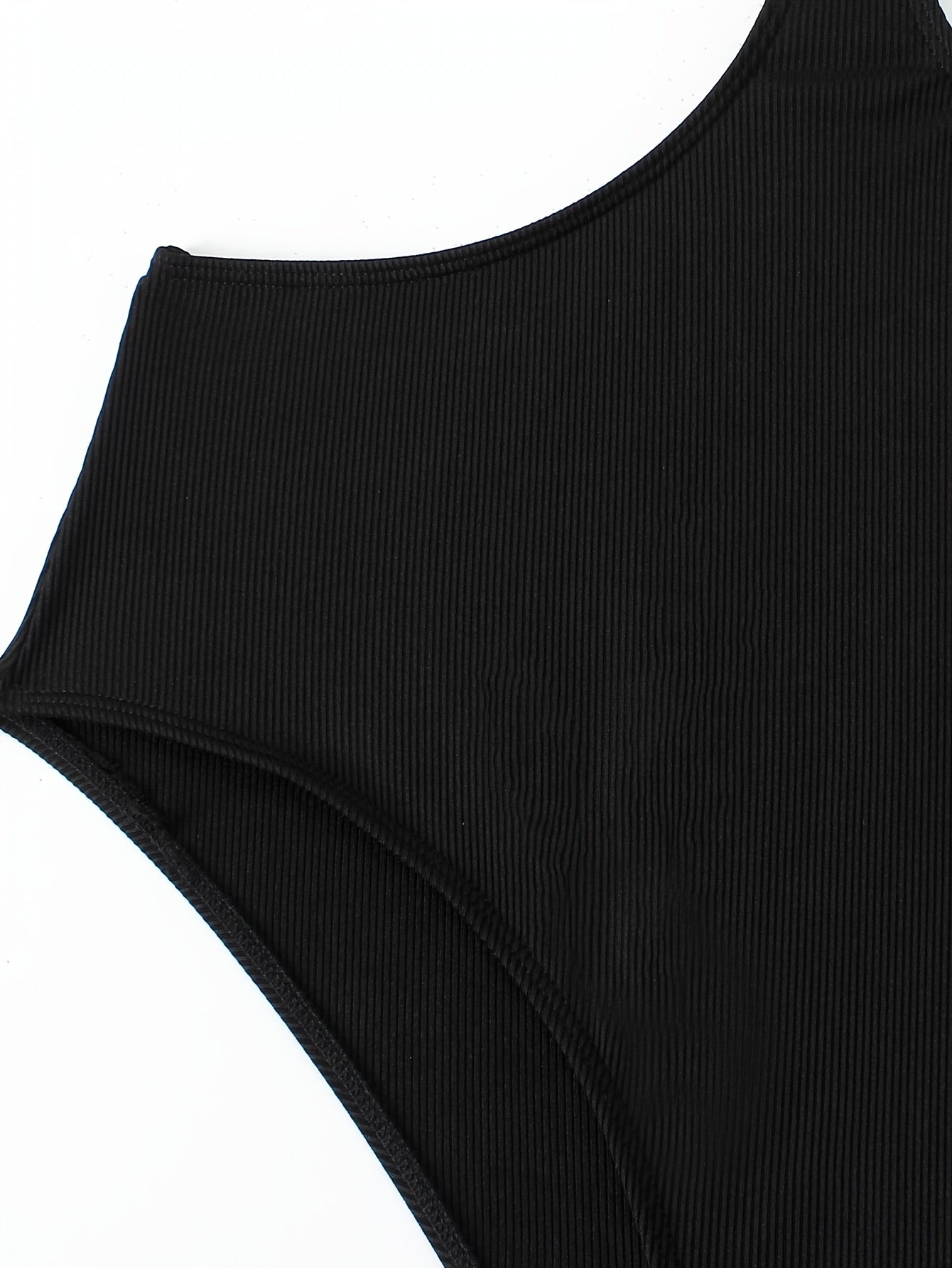 Sexy Swimsuit Women's Cut Out Waist Ribbed Knit One Piece Bathing Suit