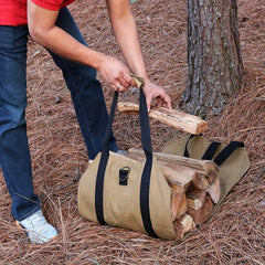 Portable Wood Storage Bag Large Capacity for Outdoor Camping Hiking & BBQ