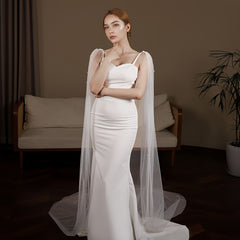 Royal Court Style Bridal Veil with Train Sheer Tulle Wedding Accessory