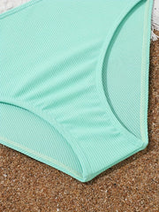 Girls Colorblock Bikini Swimsuit with Bra Pads for Beach Vacation
