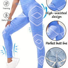 Geometric Pattern Print Yoga Pants Women's Leggings