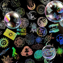 300pcs Holographic Resin Stickers Magic World Butterfly Theme