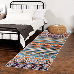 Distressed Moroccan Runner Rug Soft Fuzzy Carpet Non Slip Waterpr