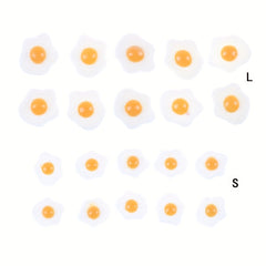 10pcs Dollhouse Resin Fried & Poached Eggs