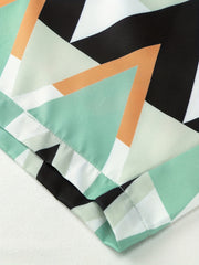 Geometric Print Off Shoulder Romper